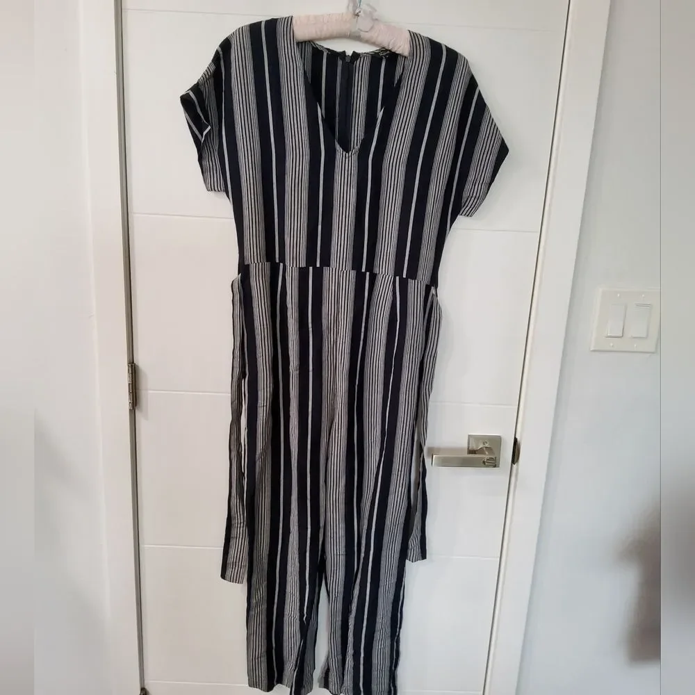 Rails Angela Mediterranean Stripe Belted Jumpsuit Size S - Picture 3 of 12